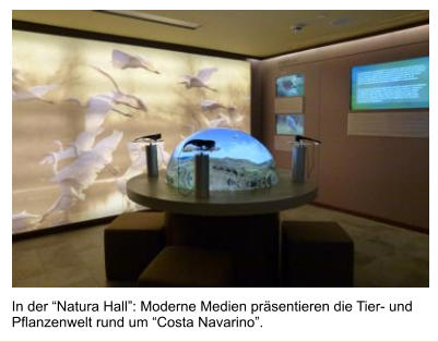 In der “Natura Hall”: Moderne Medien präsentieren die Tier- und Pflanzenwelt rund um “Costa Navarino”.