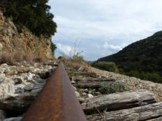 Die Schienen werden systematisch abmontiert...